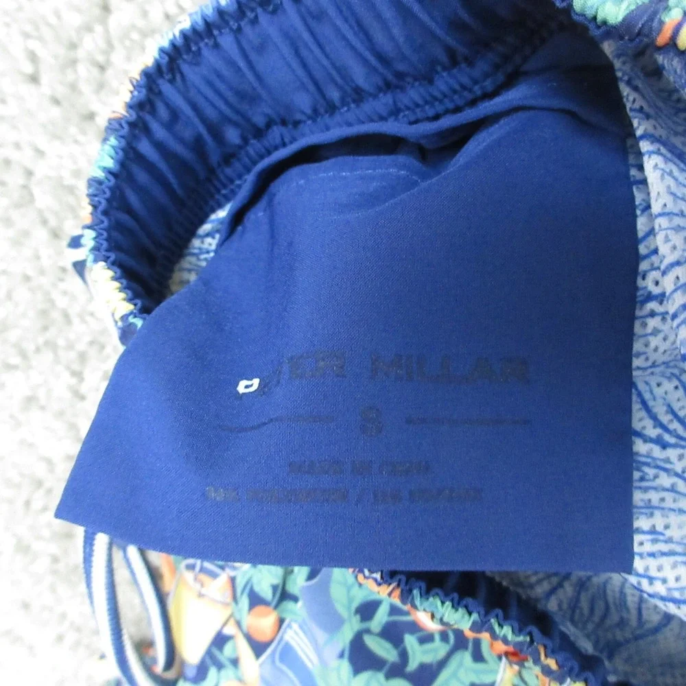 Peter Millar Swim Trunks Mens Small Geometric Stretch Shorts Bathing Suit Beach